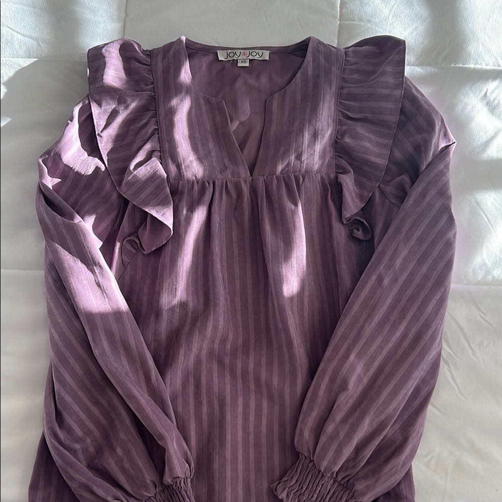 Joy Joy Purple Ruffle Blouse